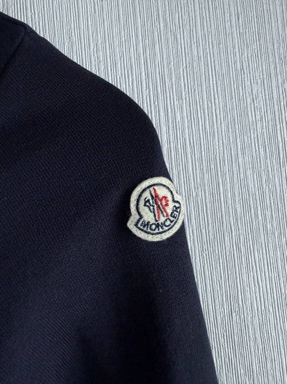 Moncler Maglia Down Cardigan in Navy Blue
