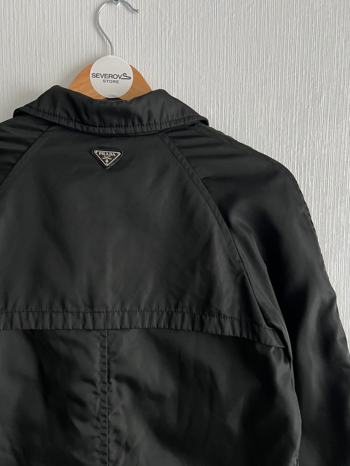 Prada Milano Nylon Black Womens Trench Coat