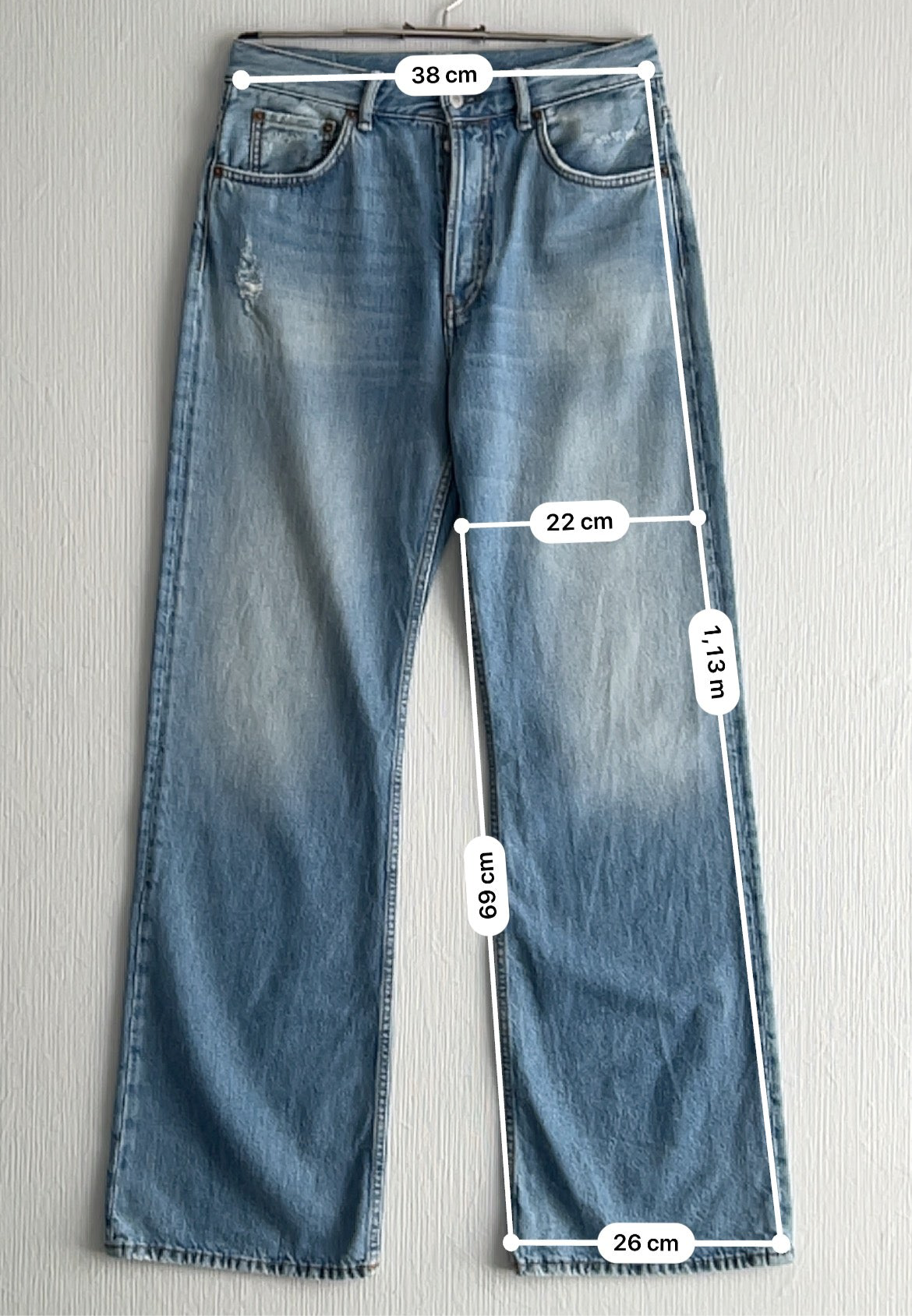 Acne Studios 2021F Light Blue Vintage Mens Denim Pants