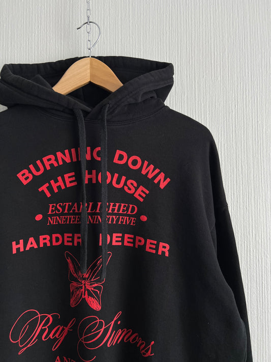 Raf Simons AW19 Burning Down Black Hoodie