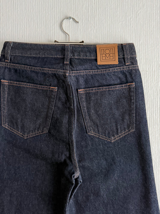 Toteme Barrel-leg Raw Denim Jeans