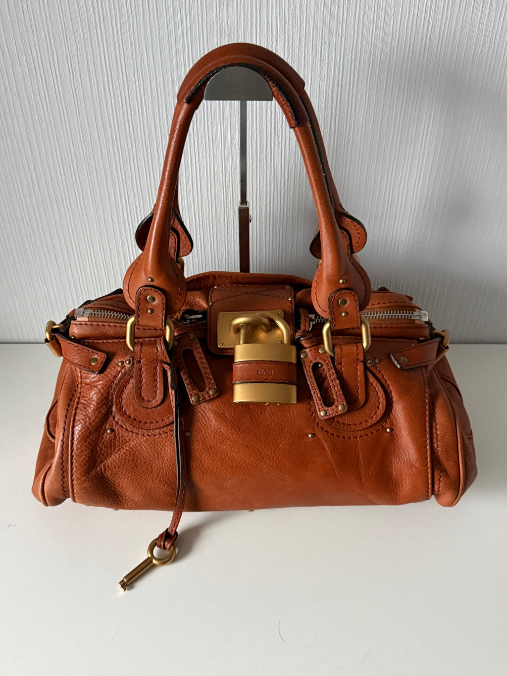 Chloe Vintage Paddington Bag in Brown Leather