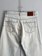 Christian Dior SAMPLE Gazette Print Faded Blue Denim Jeans
