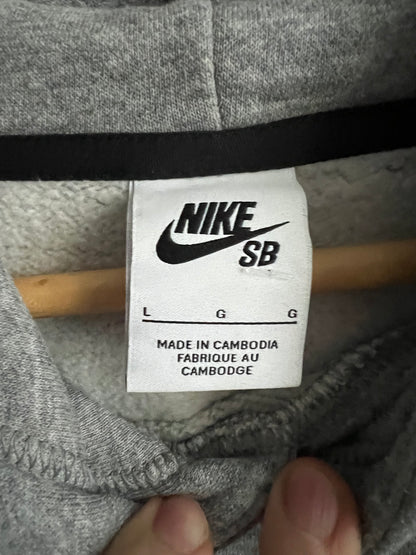 Nike SB Front Pattern Grey Cotton Hoodie