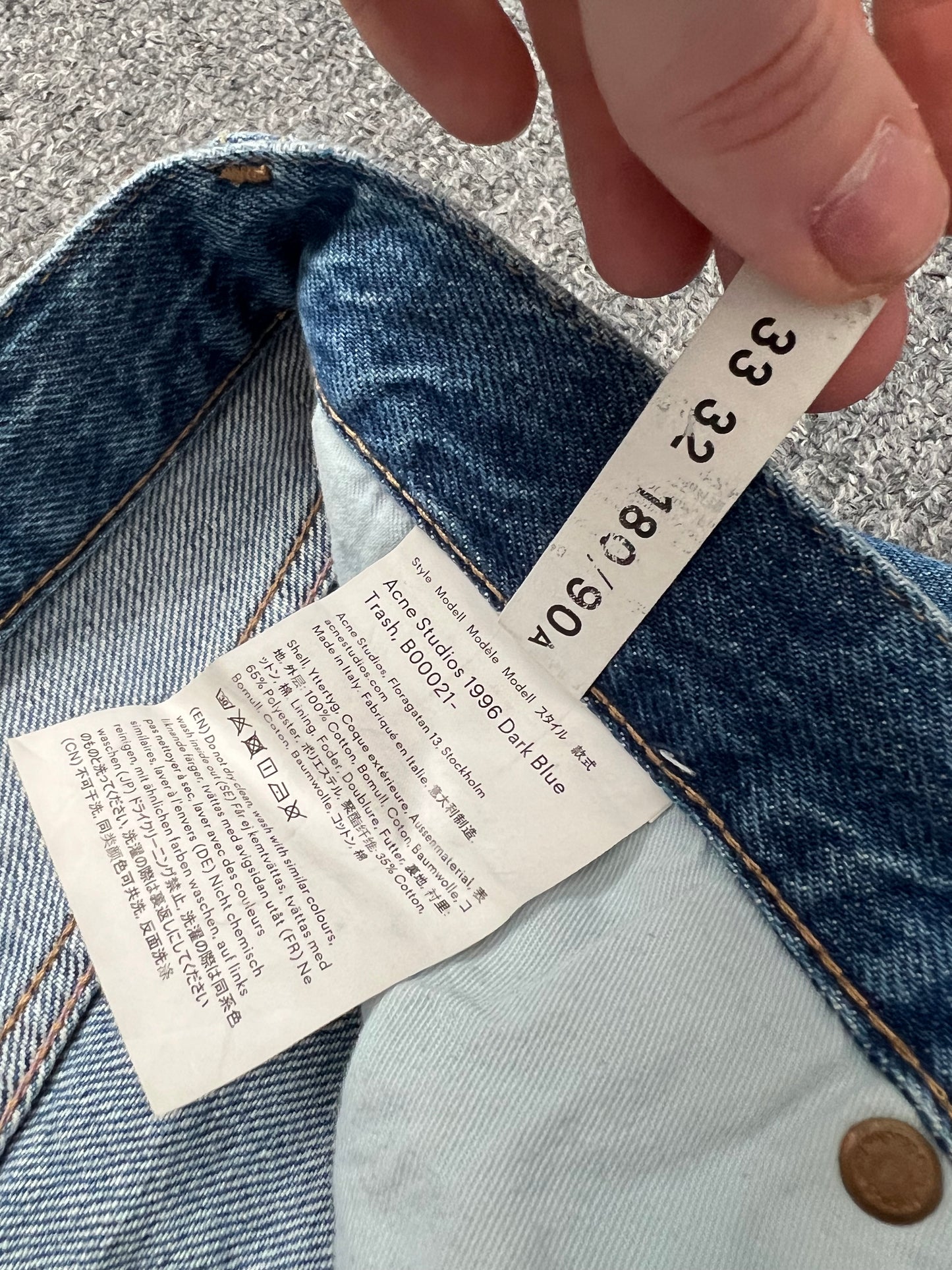 Acne Studios 1996 Blue Denim Jeans
