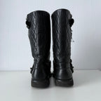 Chanel Quilted Leather & Knit Boots