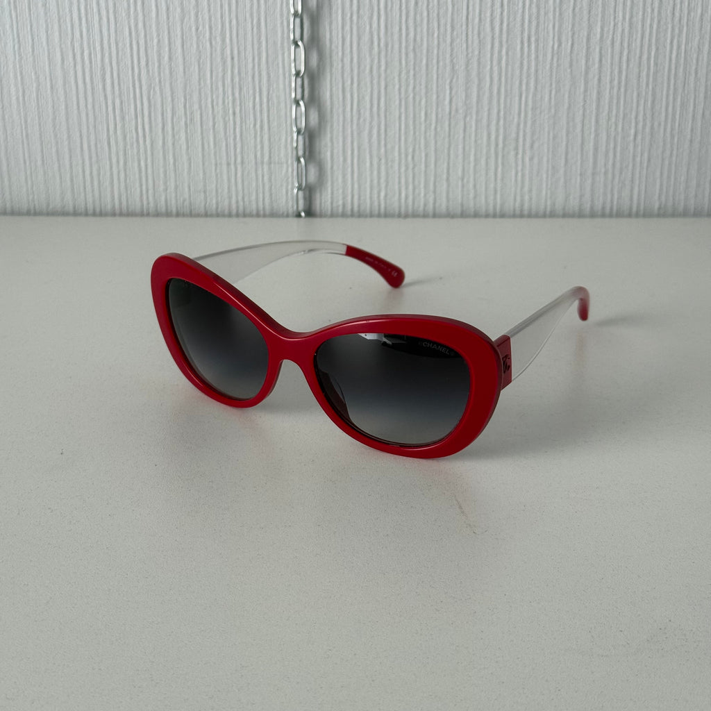 Chanel Red Cat Eye CC Sunglasses