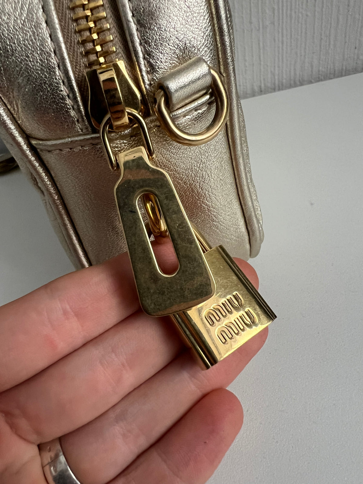 Miu Miu Arcadie Matelassé Nappa Leather Bag in Purite