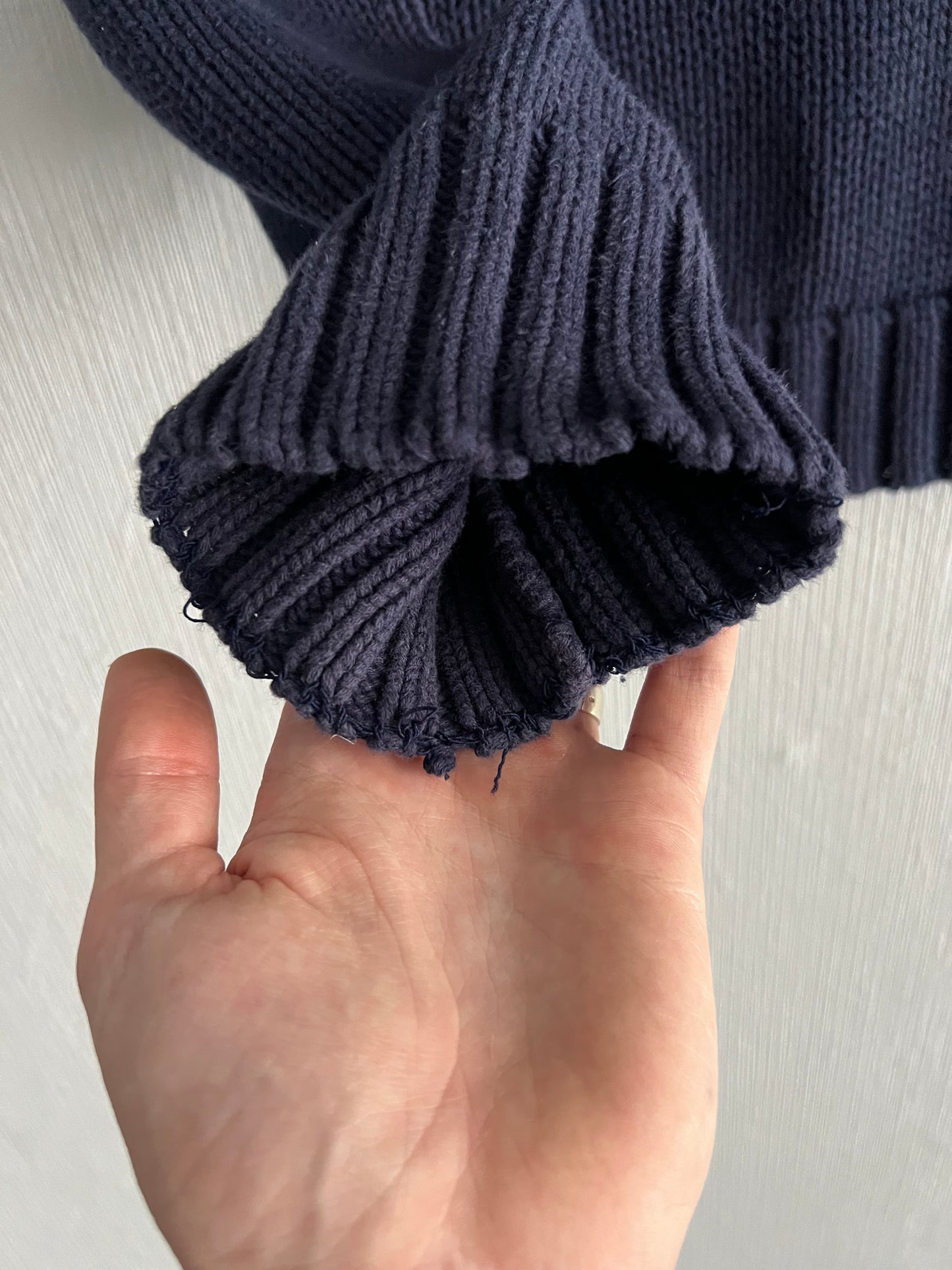 Polo Ralph Lauren American Flag Heavy Knit Navy Cotton Womens Sweater