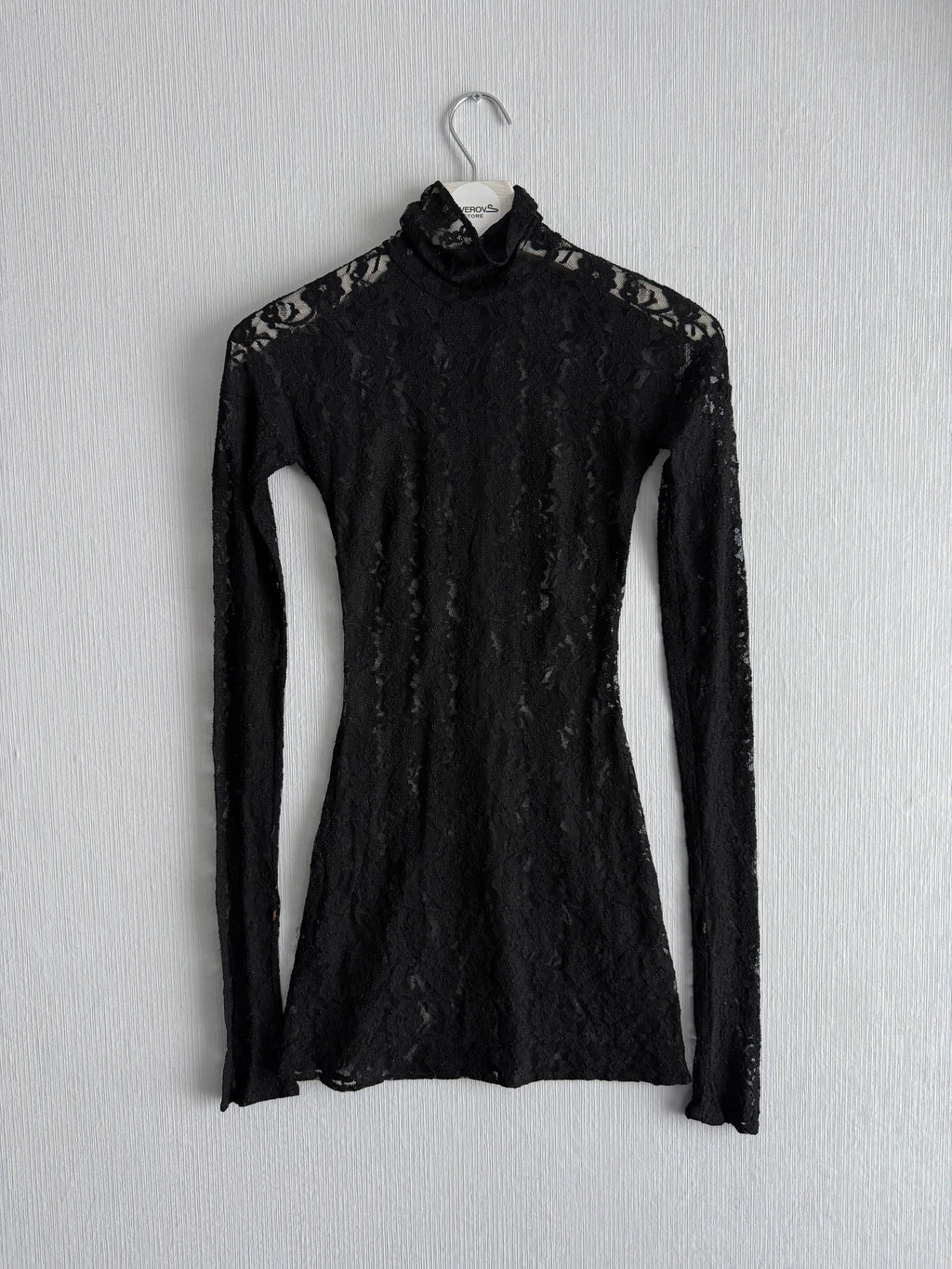 Dolce & Gabbana Black Floral Lace Long Sleeve Dress