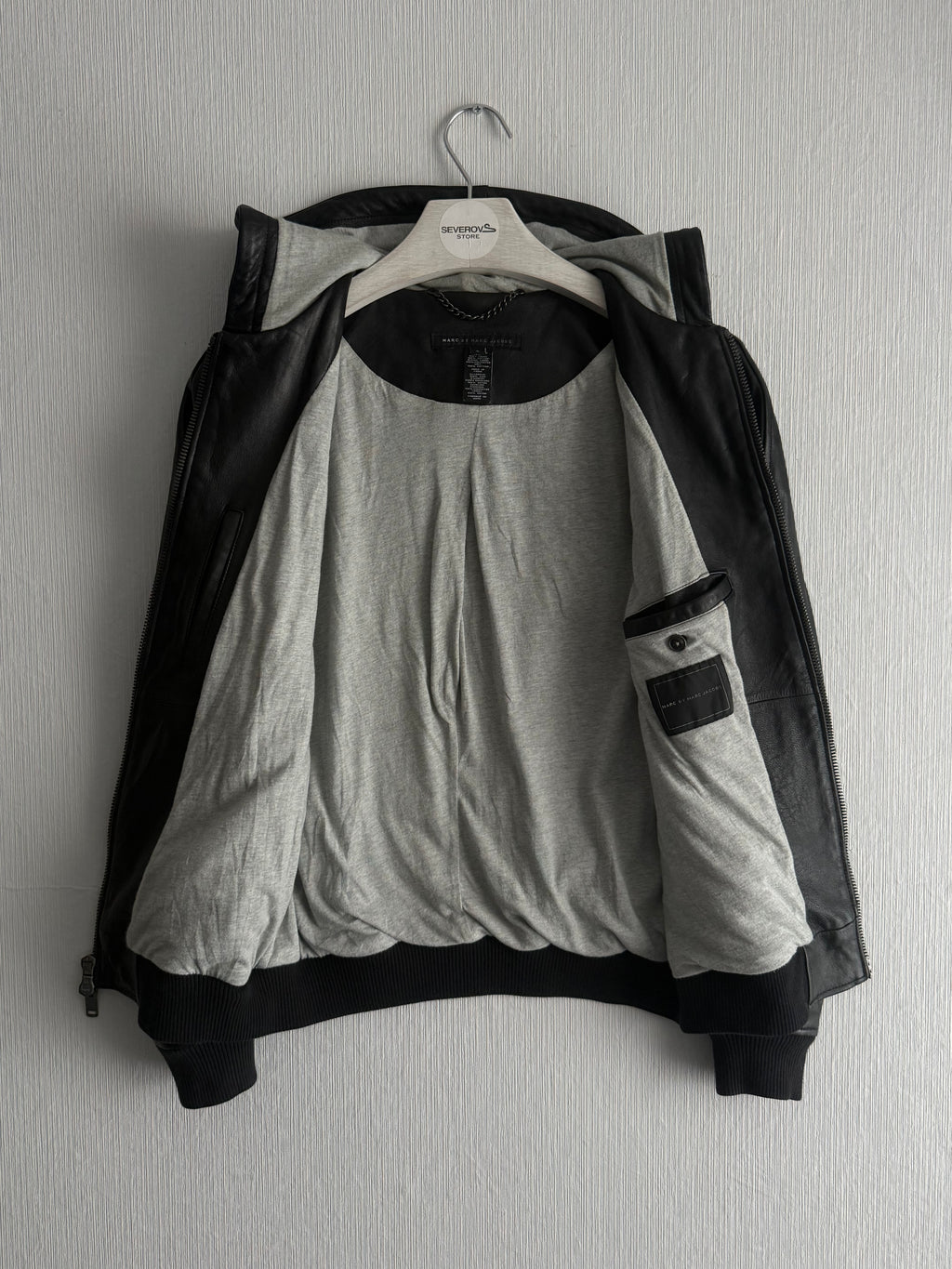 Marc by Marc Jacobs Leather Hoodie Jacket