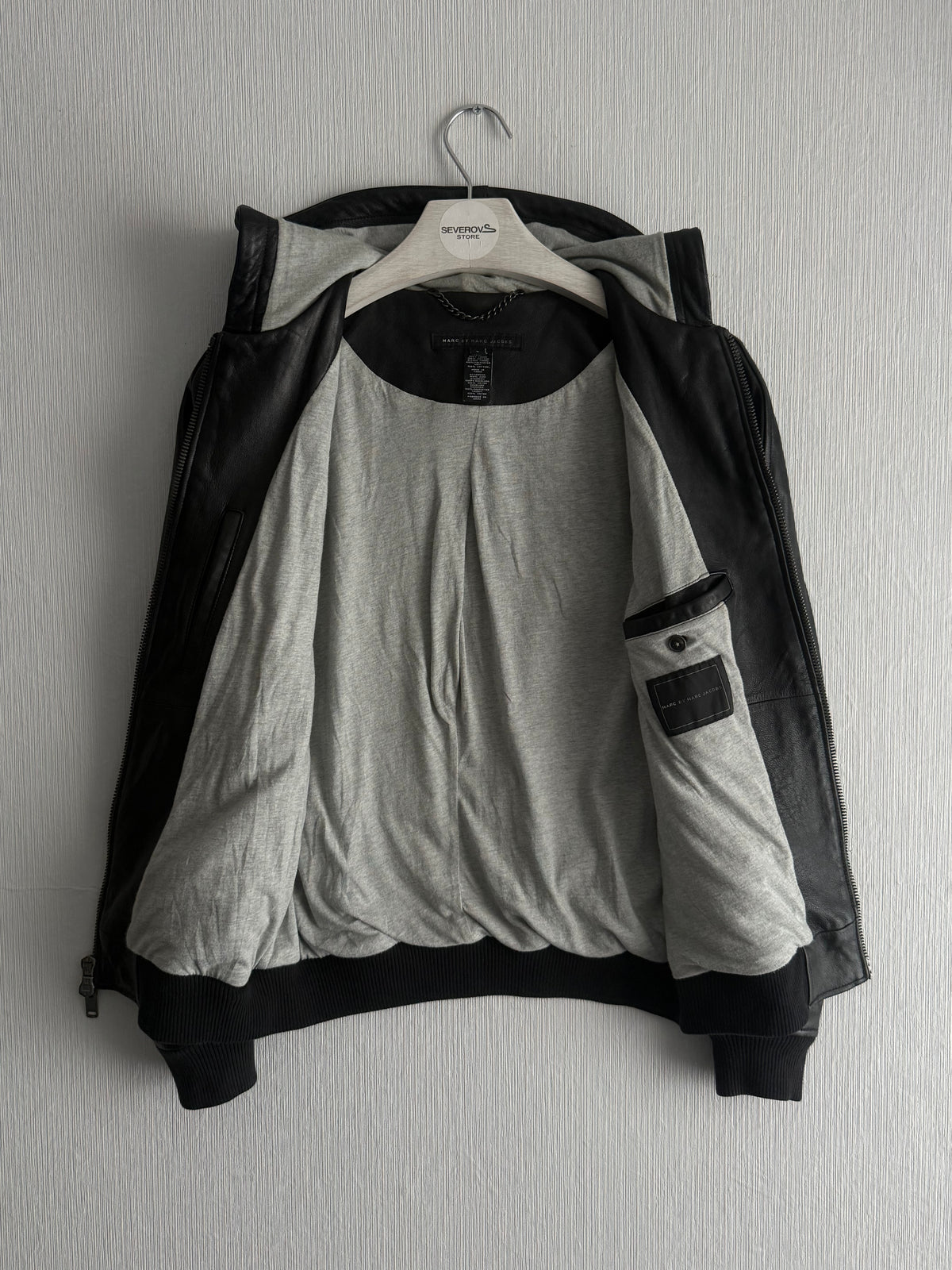 Marc by Marc Jacobs Leather Hoodie Jacket