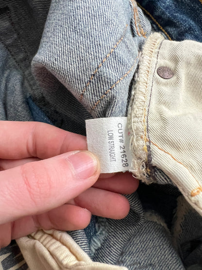 RRL Ralph Lauren Selvedge Distressed Repaired Japan Woven Denim Pants