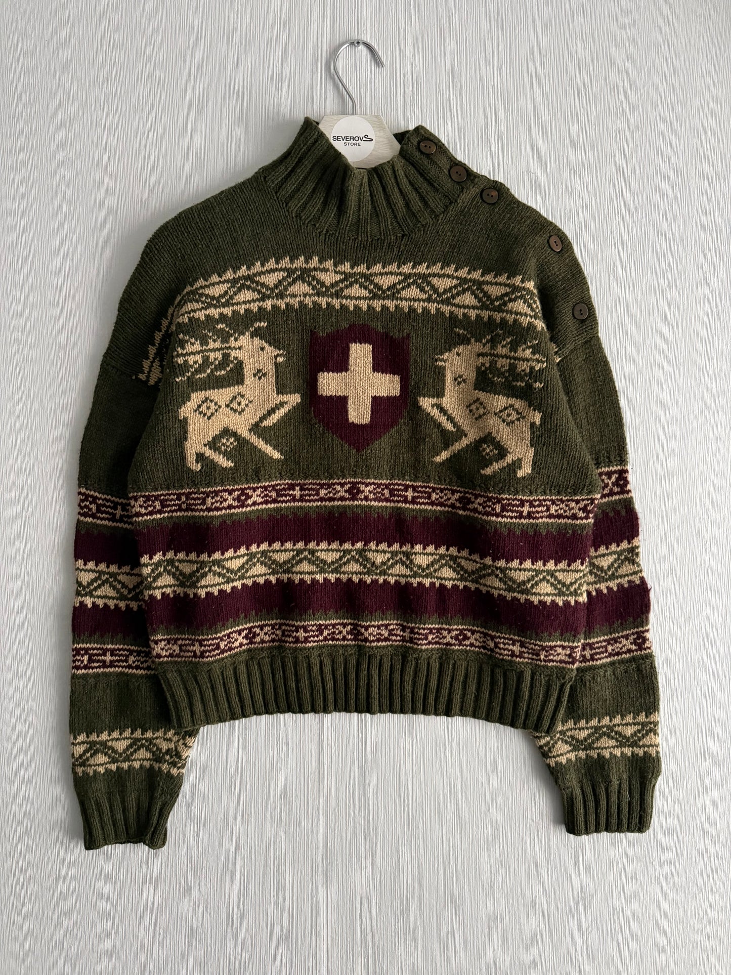 Polo Ralph Lauren Vintage Knitwear Wool Hand Knit Turtlneck