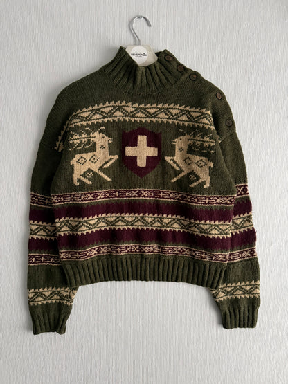 Polo Ralph Lauren Vintage Knitwear Wool Hand Knit Turtlneck