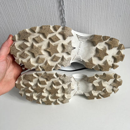 Miu Miu Crackle Leather White womens Boots