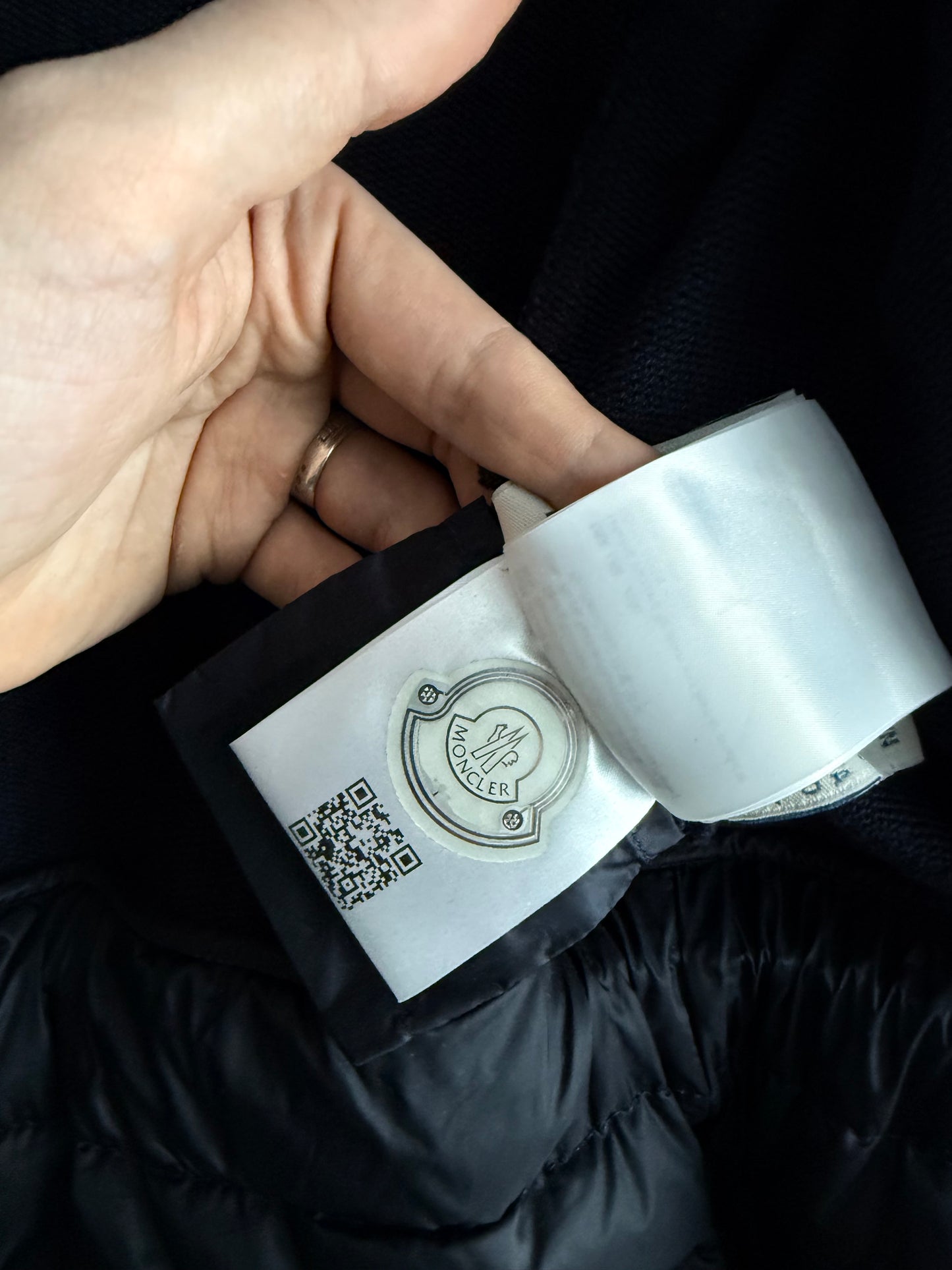 Moncler Maglia Down Cardigan in Navy Blue