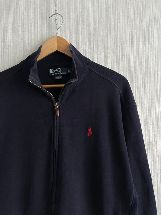 Polo Ralph Lauren Quarter Zip Navy Cotton Jumper
