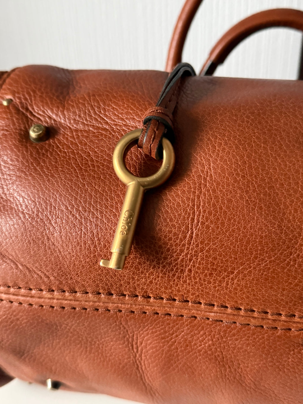 Chloe Vintage Paddington Bag in Brown Leather