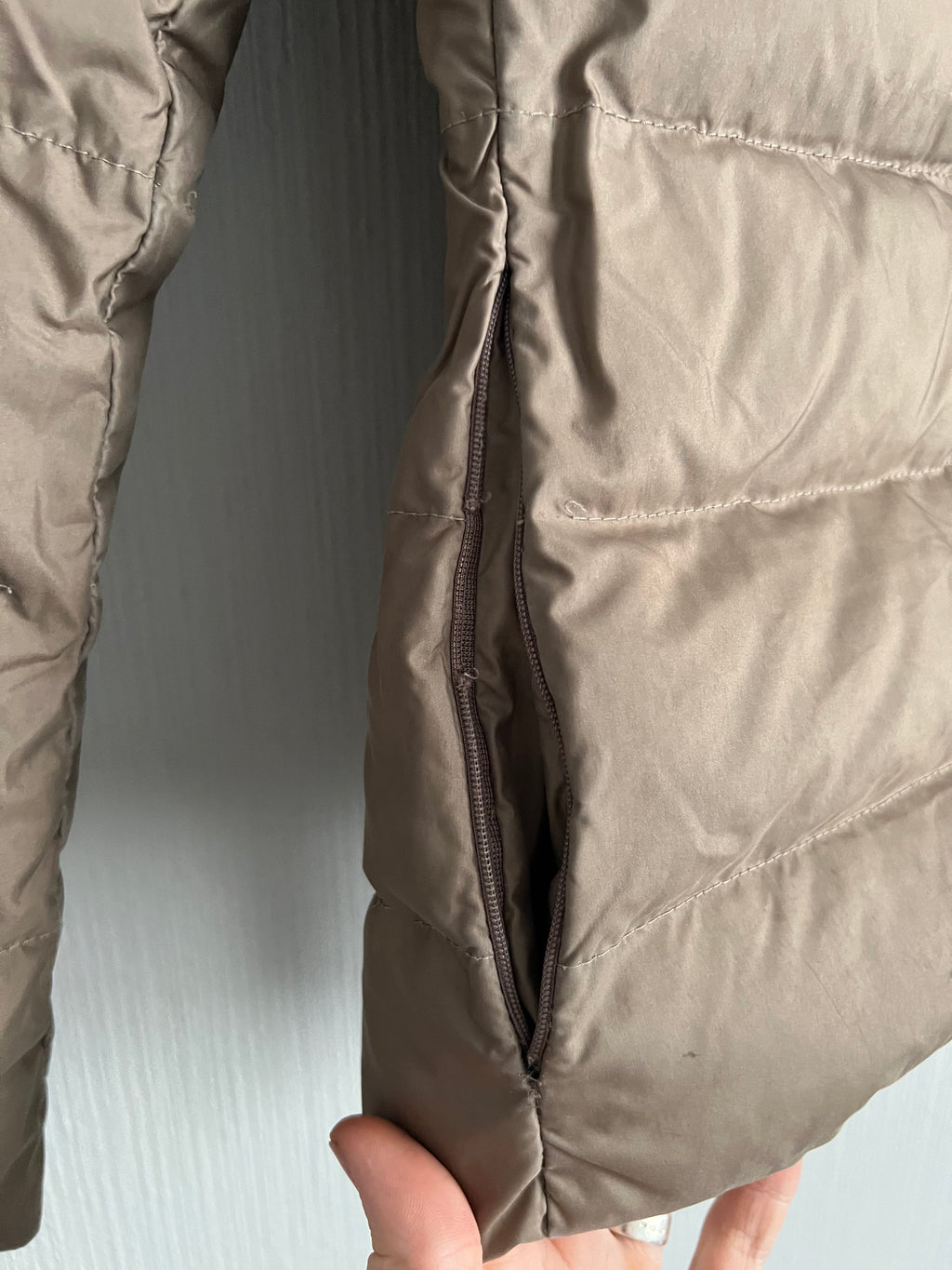Moncler Angers Fur Dow Jacket with Belt