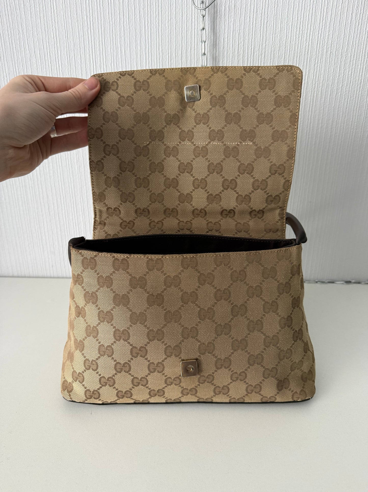 Gucci GG Canvas Looping Shoulder Bag