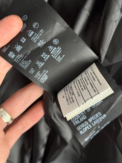 Prada Puffer Down Long Jacket Real Fox Gray Fur Collar