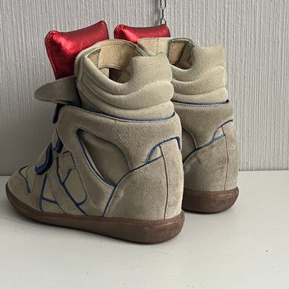Isabel Marant Bekett Beige Suede Leather Sneakers Womens Shoes