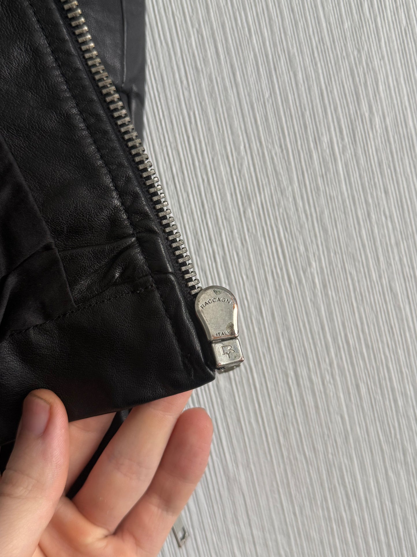 Rick Owens Calf Leather Mollino Leather Jacket