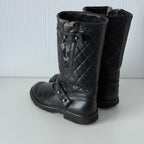 Chanel Quilted Leather & Knit Boots