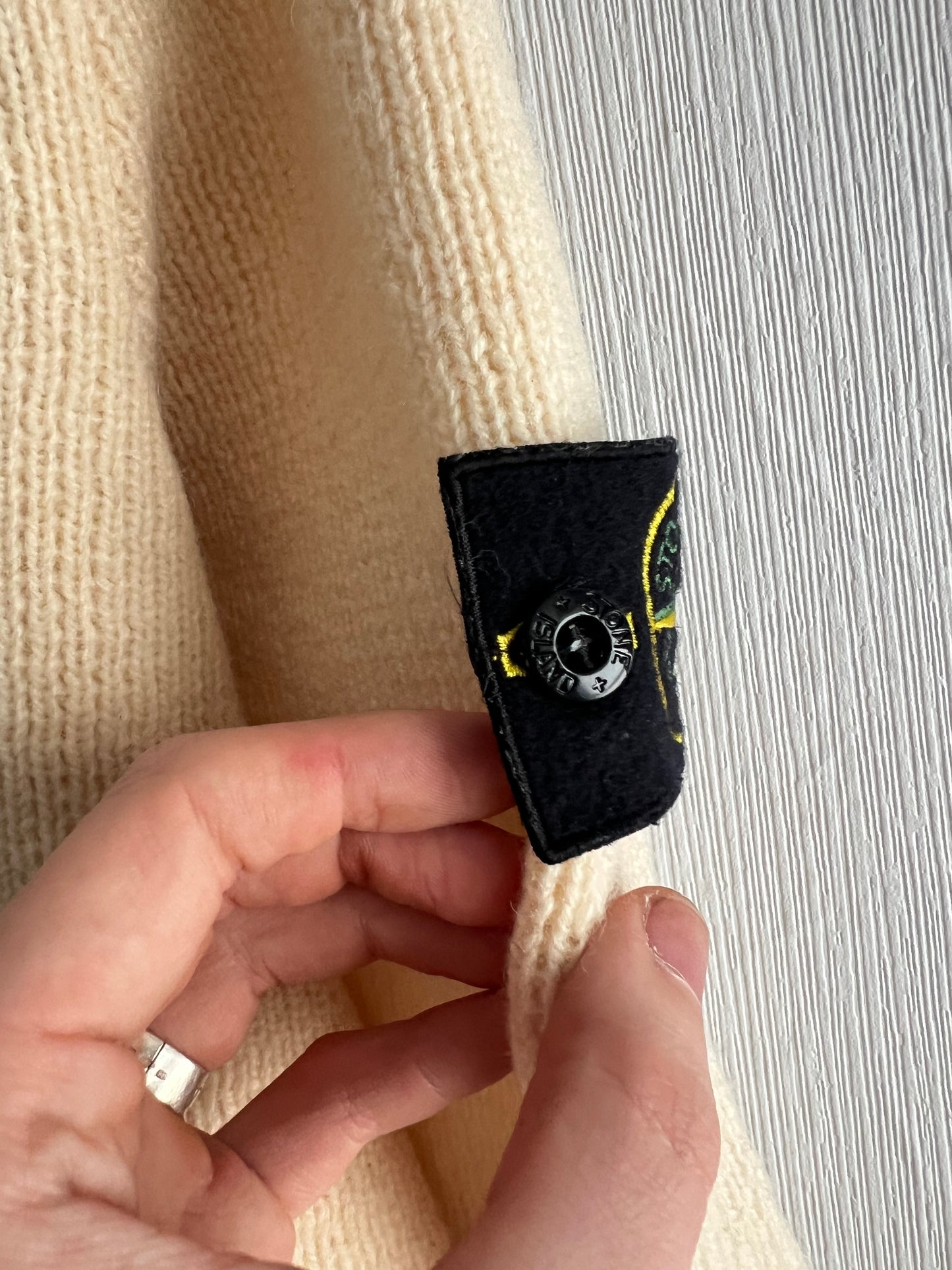 Stone Island Wool Beige Zip Sweater