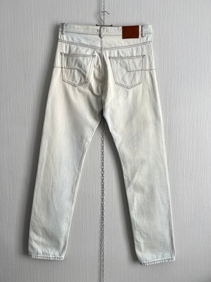Christian Dior SAMPLE Gazette Print Faded Blue Denim Jeans