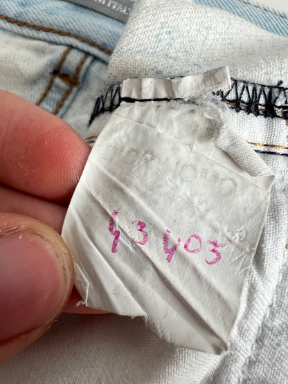 Christian Dior SAMPLE Gazette Print Faded Blue Denim Jeans