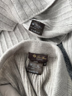Loro Piana Cashmere Suit Rib Belted Turtleneck and Pants