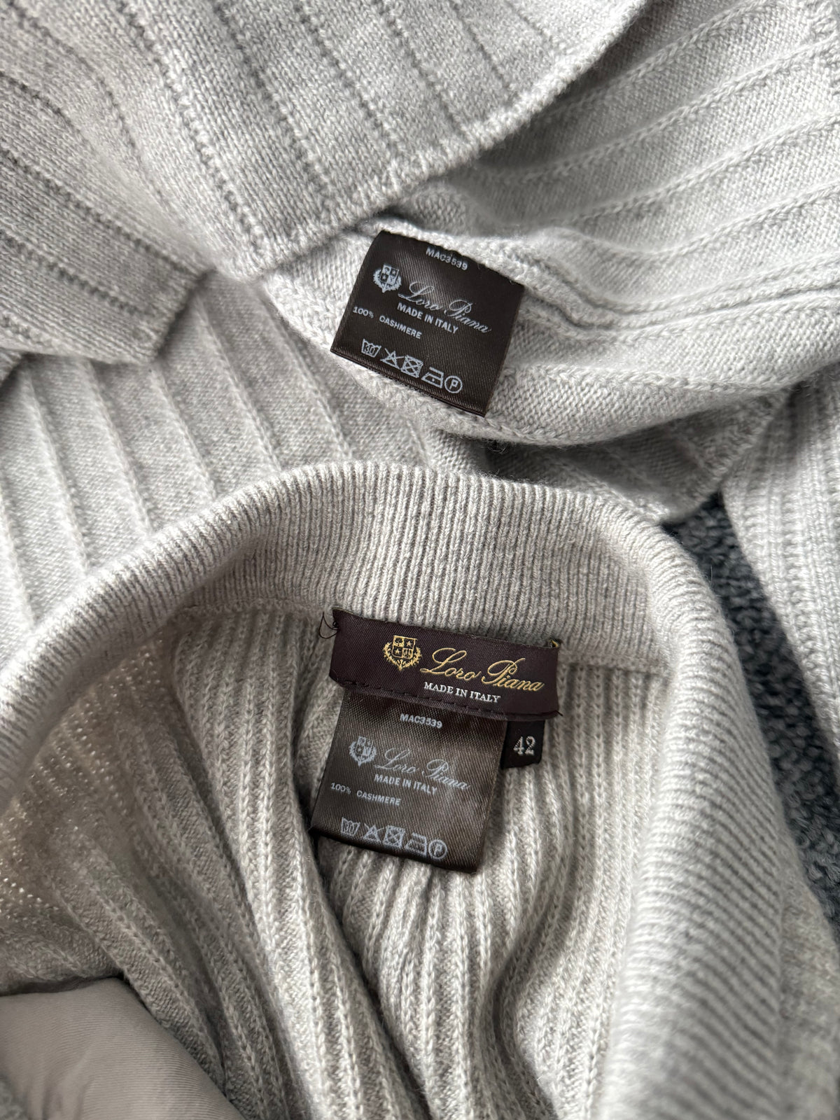 Loro Piana Cashmere Suit Rib Belted Turtleneck and Pants