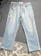 Akademiks Embroidered Baggy Denim Pants Mens Jeans