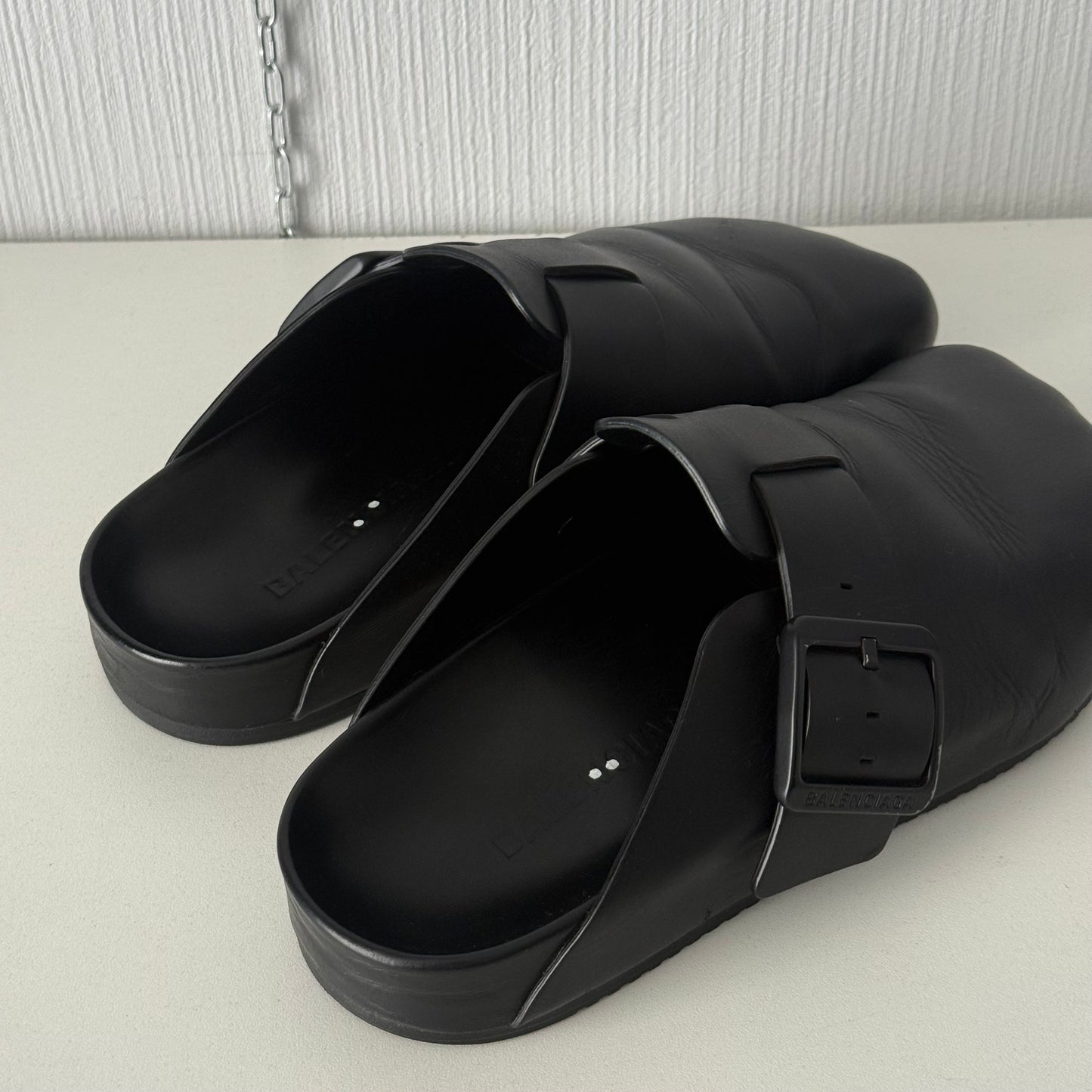 Balenciaga Sunday Black Leather Mules