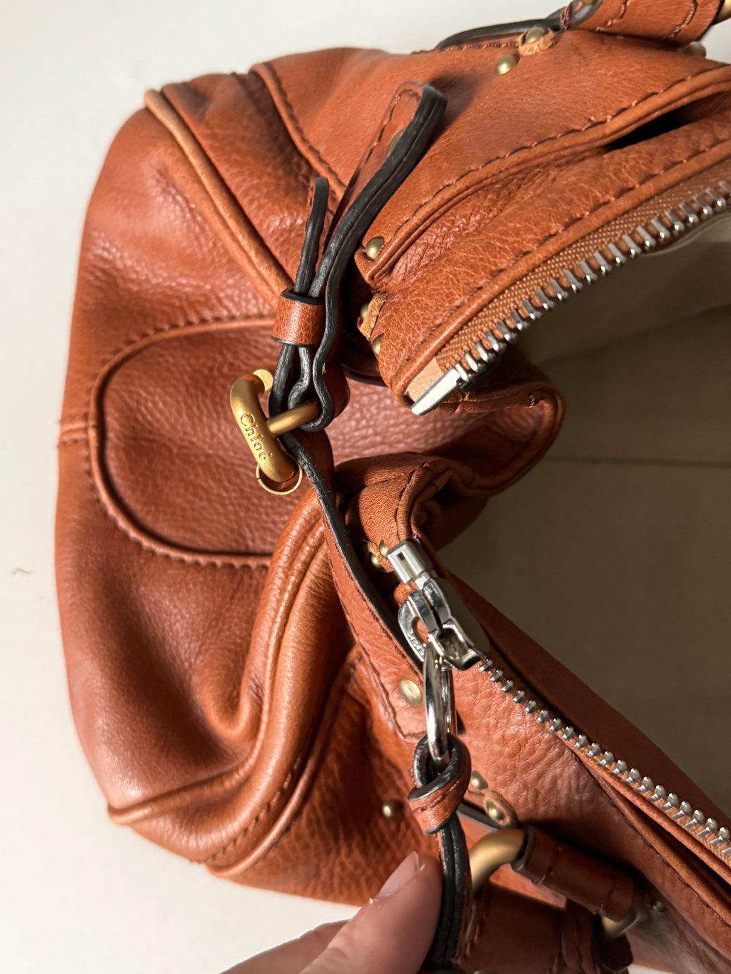 Chloe Vintage Paddington Bag in Brown Leather