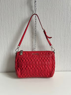 Miu Miu Matelasse Red Leather Shoulder Bag