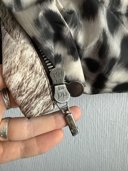 Moncler Gamme Rouge Laiyu Grey Raccoon Fur Printed Down Coat Puffer Jacket