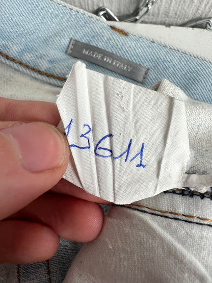 Christian Dior SAMPLE Gazette Print Faded Blue Denim Jeans