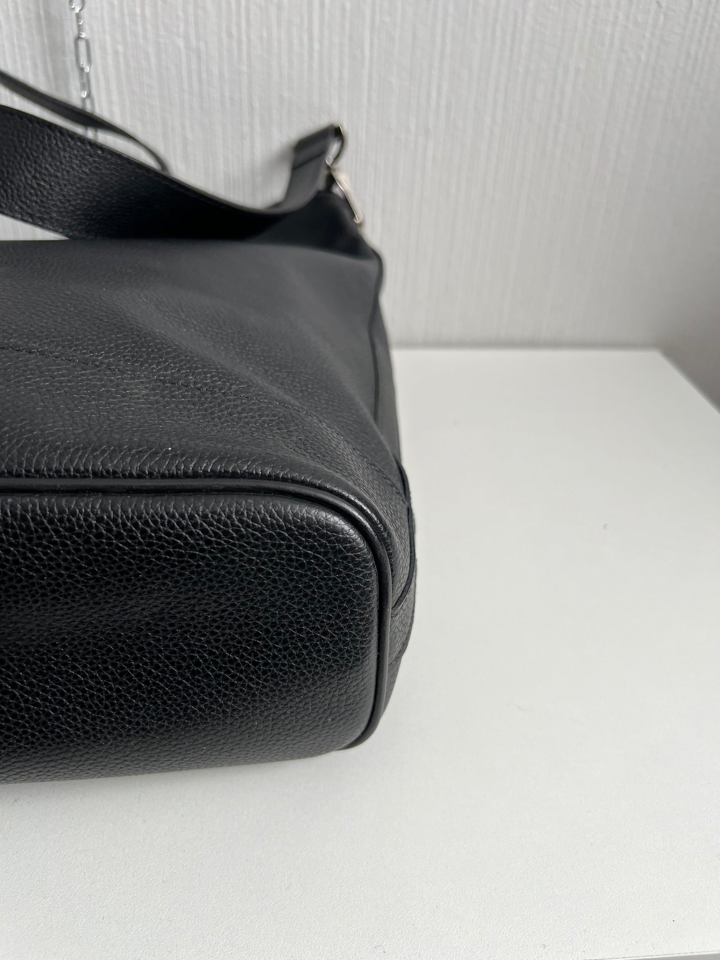 Longchamp Black Leather Tote Bag