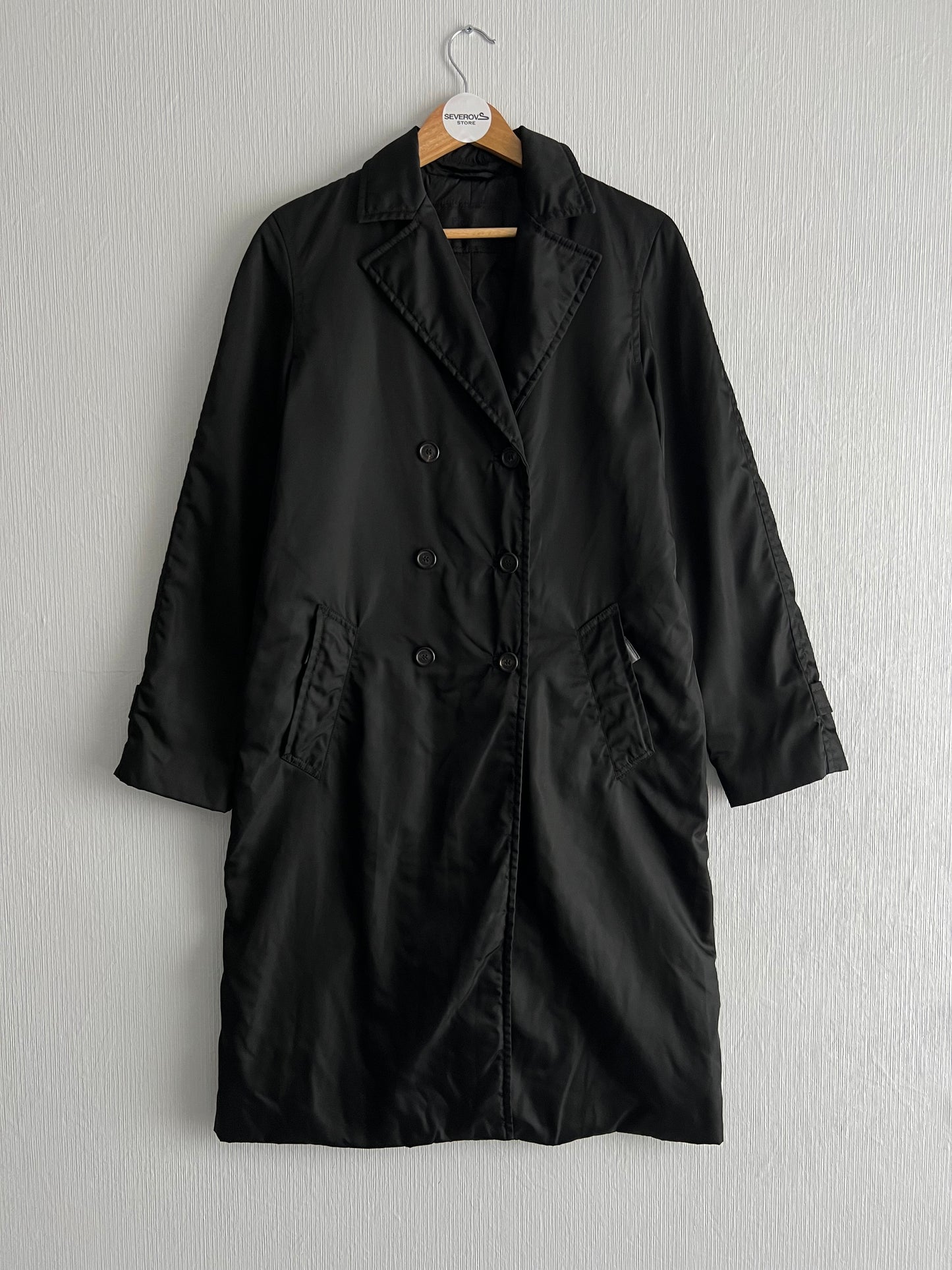 Prada Milano Nylon Black Womens Trench Coat