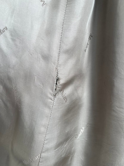 Max Mara Fox Fur Collar Wool Angora Blend Womens Long Coat