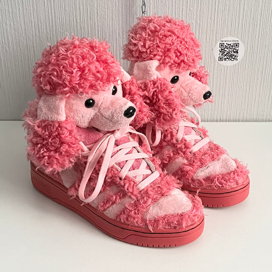 Adidas Jeremy Scott Pink Poodle Dog Sneakers Shoes