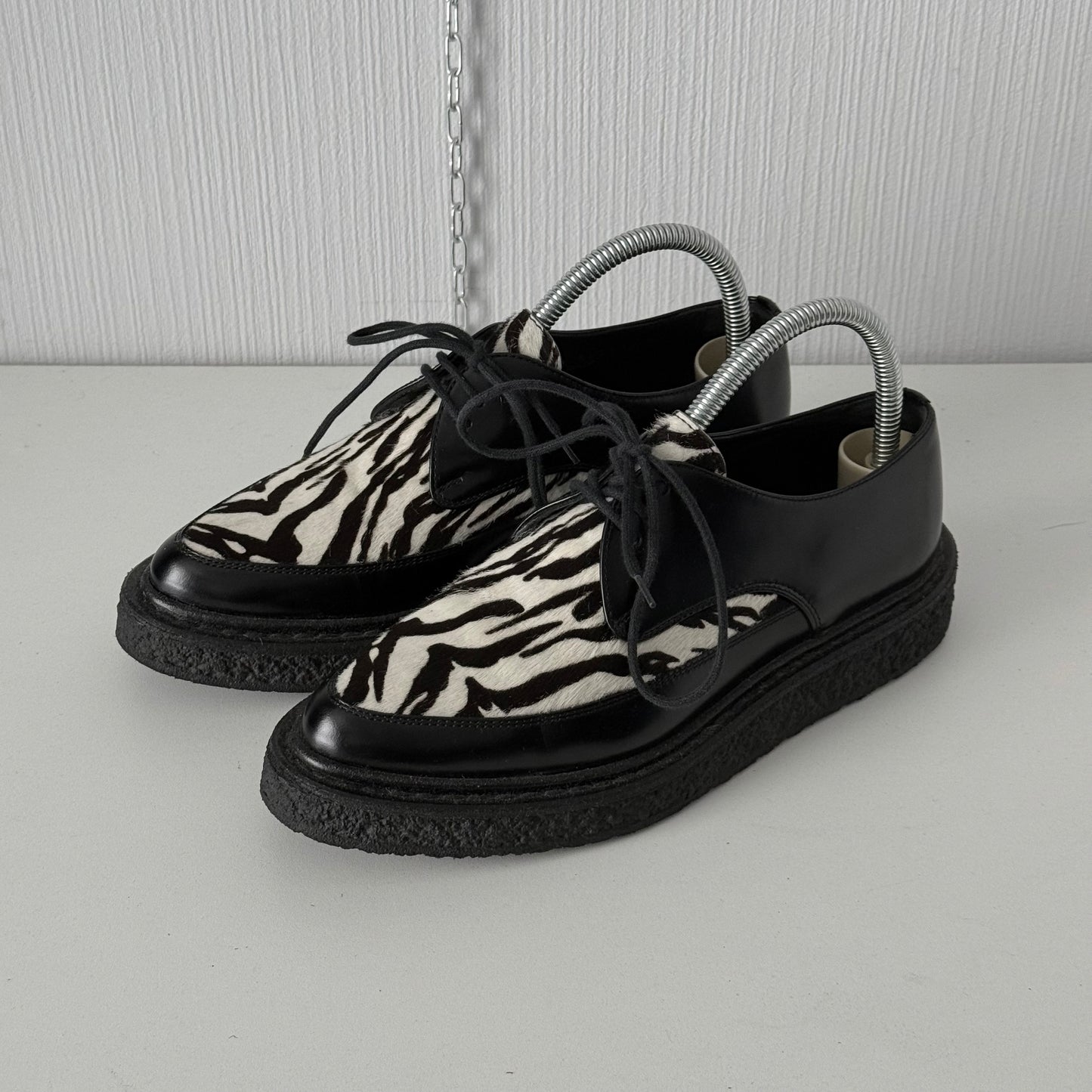 Saint Laurent Black Pony Hair Zebra Leather Shoes