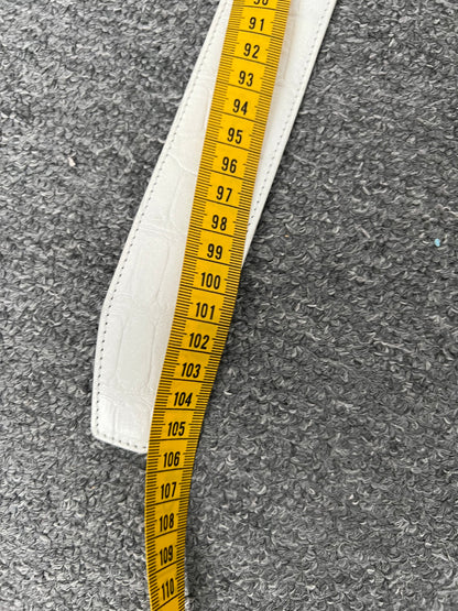 Versace Medusa Studded White Leather Belt