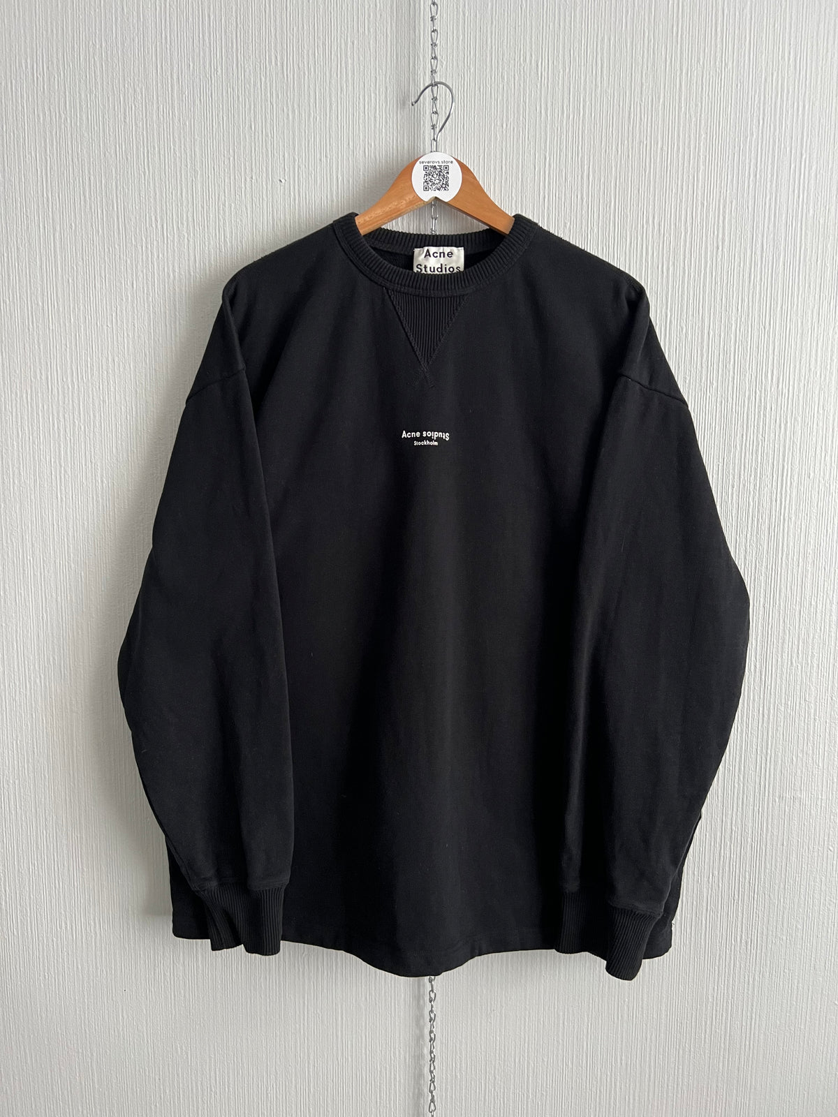 Acne Studios Reverse-logo Black Cotton Sweatshirt — product photo