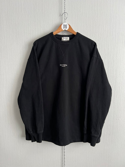 Acne Studios Reverse-logo Black Cotton Sweatshirt