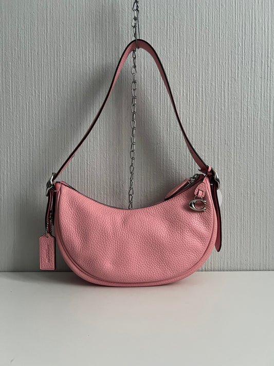 Coach Luna Pink Pebbled Leather Shoulder Bag
