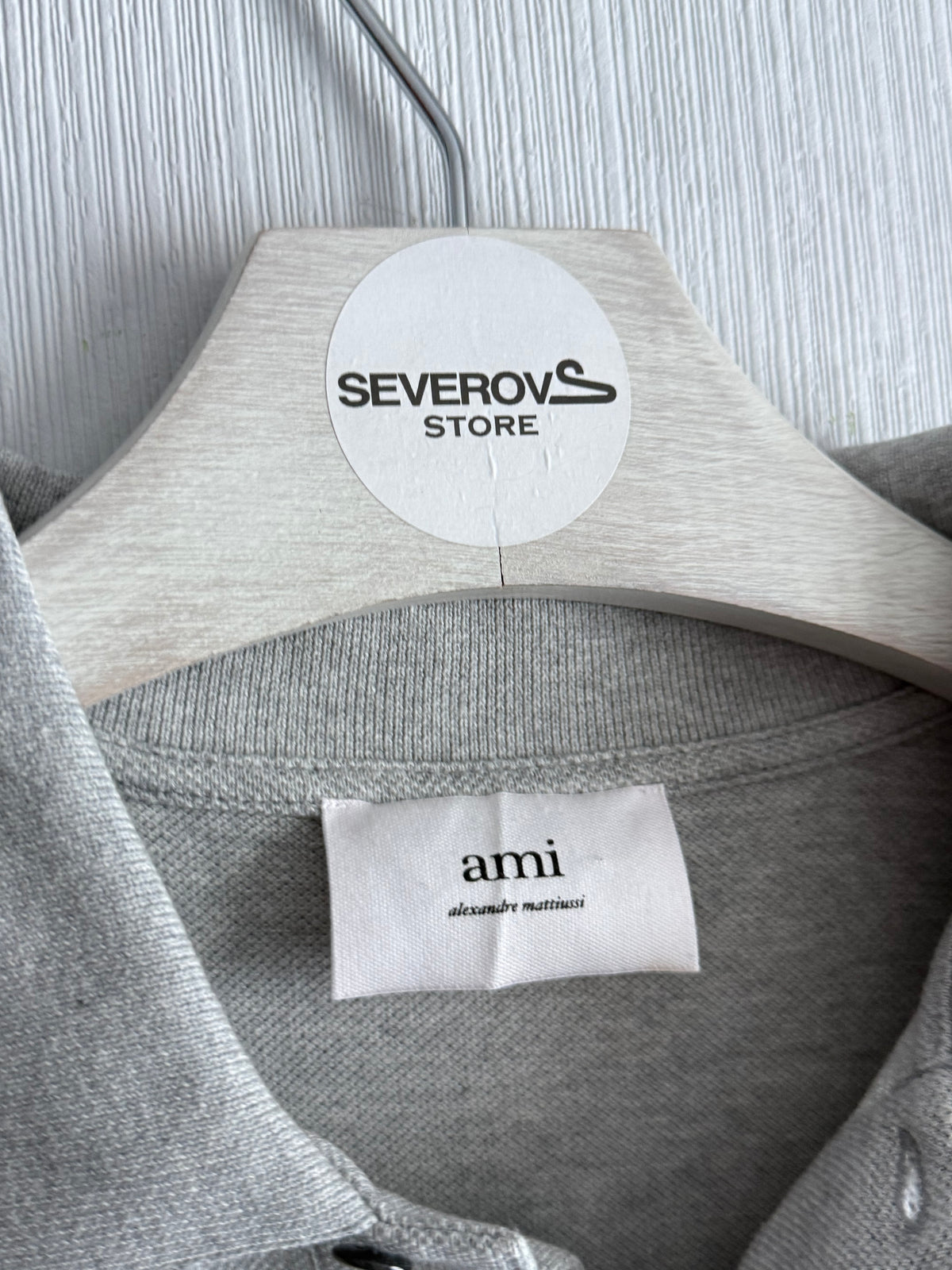 Ami Mens Grey Polo T-shirt